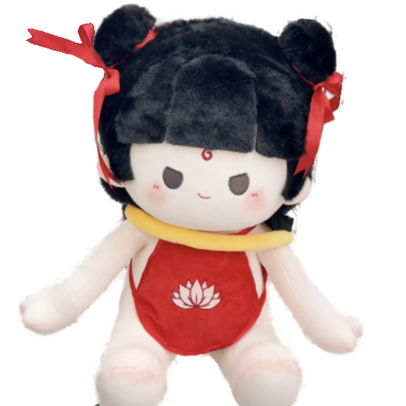 40cm Lotus Cake Nezha Surrounding Cotton Doll Aobing Original Birthday Gift Plush Doll Enjoyment