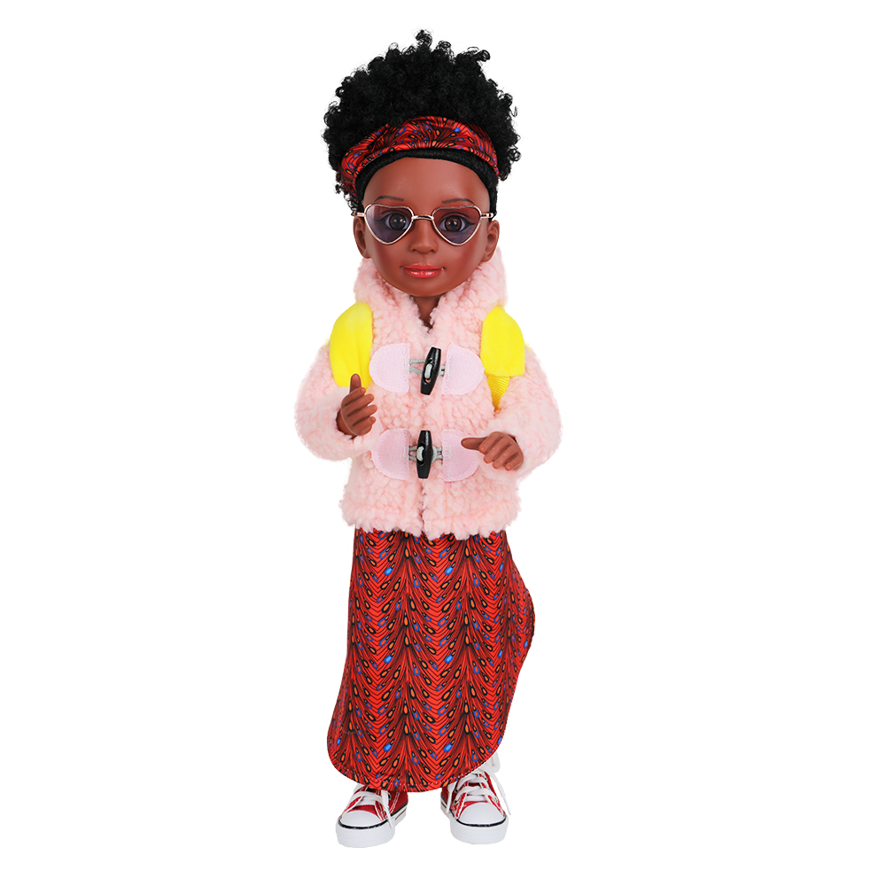 Tusalmo 2024 Popular 18-Inch Baby Doll Toy Set Soft Plush & Plastic Movable Joint Doll for Kids Trending Cartoon Dressing Women